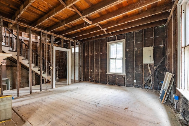 822 Beverley St W, Staunton, VA 24401 - miscellaneous room with electric panel and stairway