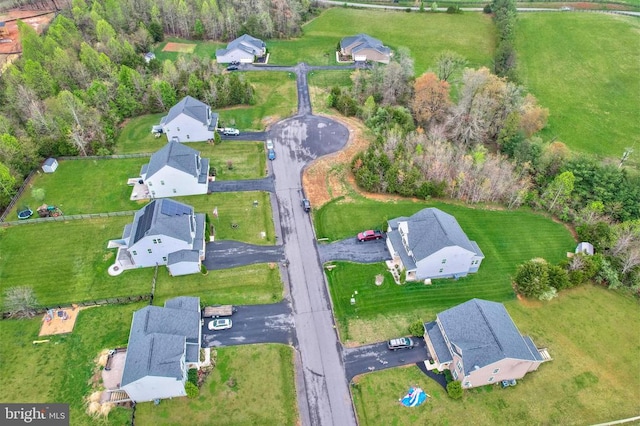 bird's eye view featuring a residential view