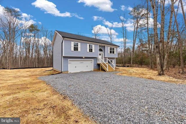 bi-level home with a garage