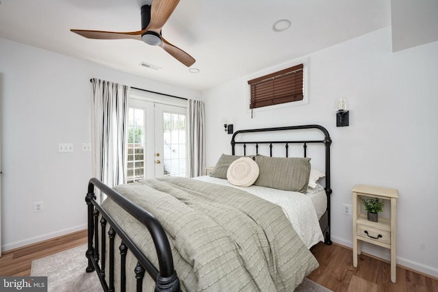 5915 Copper Mountain Dr W, Spotsylvania, VA 22553 - bedroom featuring access to outside, wood finished floors, ceiling fan, and french doors