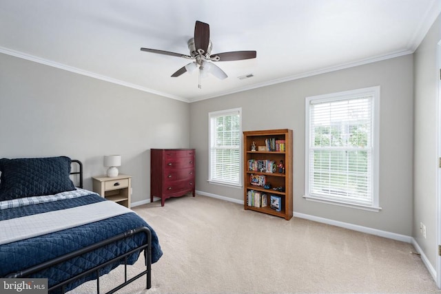 5915 Copper Mountain Dr W, Spotsylvania, VA 22553 - bedroom featuring carpet floors, crown molding, and ceiling fan