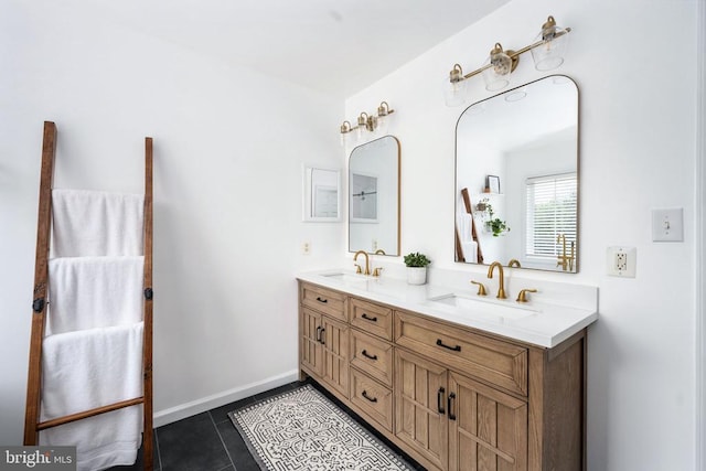 5915 Copper Mountain Dr W, Spotsylvania, VA 22553 - bathroom featuring double vanity and tile patterned flooring