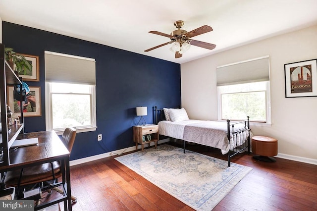 18691 Springs Rd, Jeffersonton, VA 22724 - bedroom with multiple windows, hardwood / wood-style floors, and ceiling fan