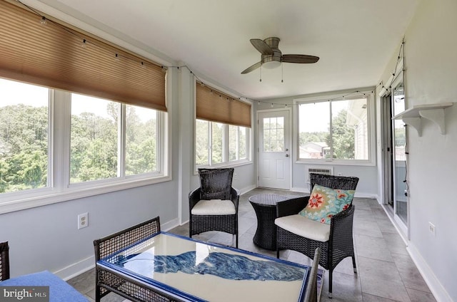 18691 Springs Rd, Jeffersonton, VA 22724 - sunroom / solarium featuring ceiling fan, healthy amount of natural light, and outdoor dining area