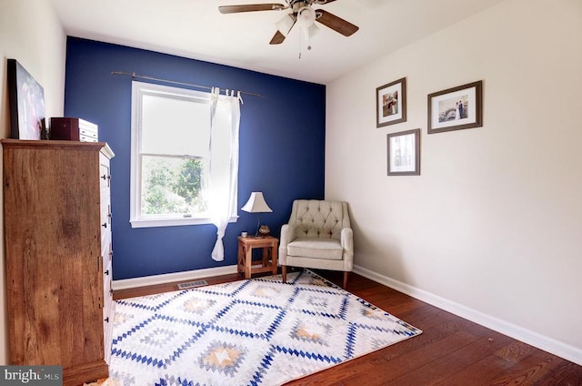 18691 Springs Rd, Jeffersonton, VA 22724 - sitting room with ceiling fan and wood finished floors