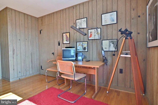 301 Mountain Top Dr, Luray, VA 22835 - office area with wood finished floors and wooden walls