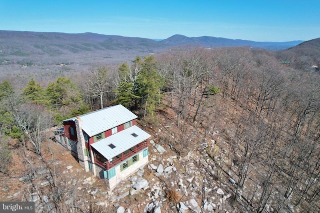 301 Mountain Top Dr, Luray, VA 22835 - aerial view of property and surrounding area with a forest and mountains