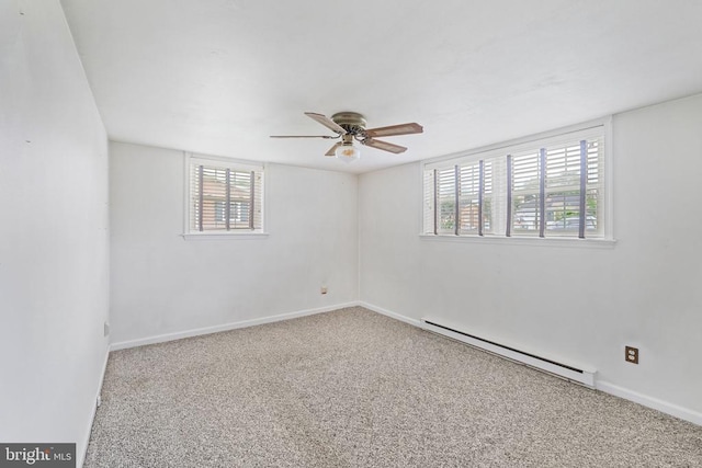 101 Deerwood Rd, Charlottesville, VA 22911 - unfurnished room featuring baseboard heating, plenty of natural light, a ceiling fan, and carpet floors
