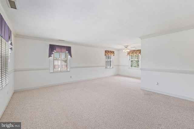 101 Deerwood Rd, Charlottesville, VA 22911 - empty room with ornamental molding, carpet flooring, and ceiling fan