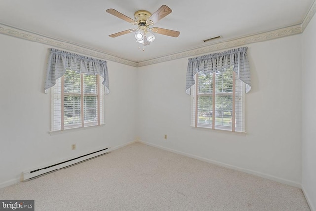 101 Deerwood Rd, Charlottesville, VA 22911 - carpeted empty room with baseboard heating, healthy amount of natural light, and a ceiling fan