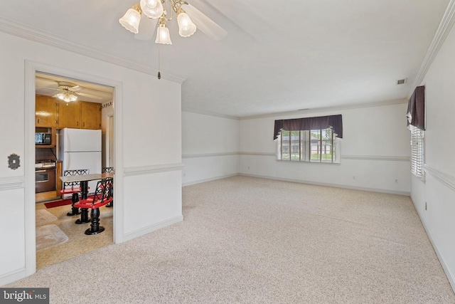101 Deerwood Rd, Charlottesville, VA 22911 - carpeted spare room featuring crown molding and a ceiling fan