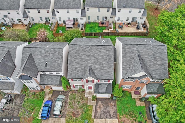 aerial view of residential area