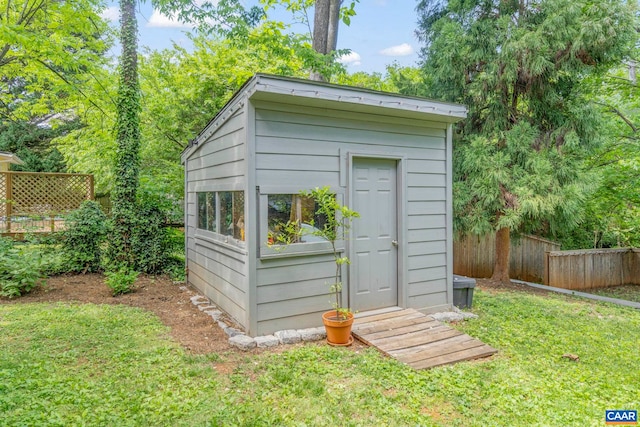 view of shed