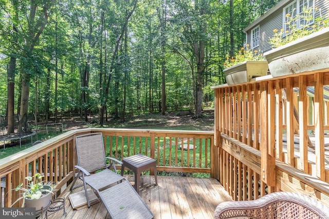9603 Conaty Cir, Spotsylvania, VA 22553 - wooden deck featuring a trampoline