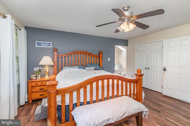 9603 Conaty Cir, Spotsylvania, VA 22553 - bedroom featuring wood finished floors, a closet, and a ceiling fan
