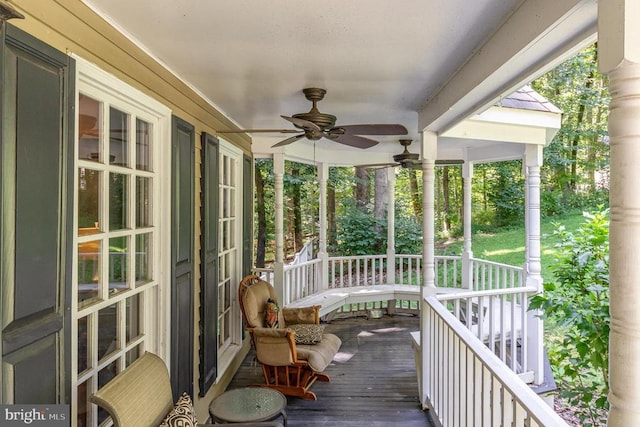 9603 Conaty Cir, Spotsylvania, VA 22553 - wooden porch featuring a ceiling fan