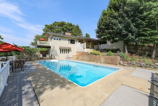 1601 Brunswick Rd, Waynesboro, VA 22980 - view of swimming pool with a fenced backyard, a patio, and a deck