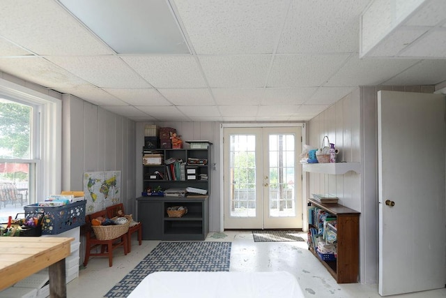 1601 Brunswick Rd, Waynesboro, VA 22980 - living room featuring a paneled ceiling and french doors