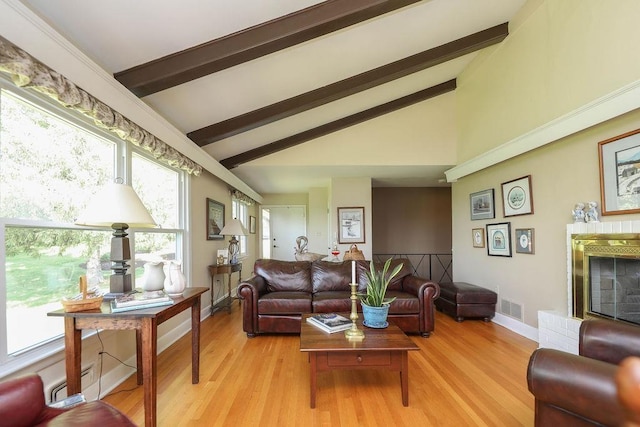 1601 Brunswick Rd, Waynesboro, VA 22980 - living room with light wood-style flooring and a brick fireplace