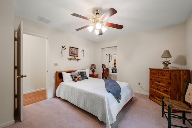 5409 Smith Creek Rd, New Market, VA 22844 - carpeted bedroom featuring ceiling fan and a closet