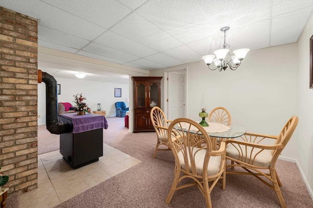 5409 Smith Creek Rd, New Market, VA 22844 - dining space with light colored carpet and a chandelier