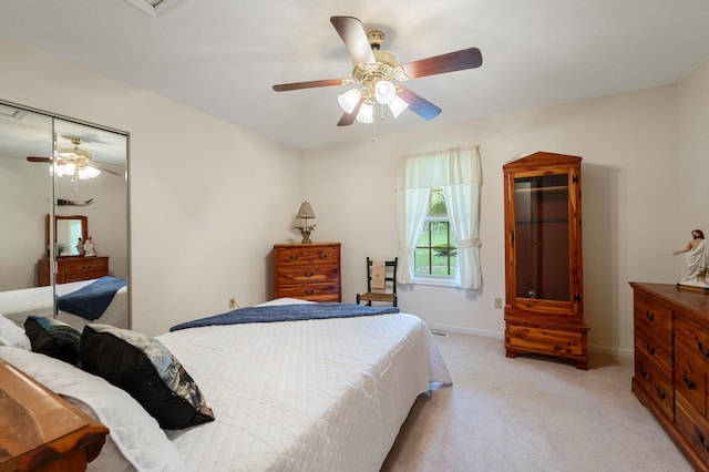 5409 Smith Creek Rd, New Market, VA 22844 - bedroom featuring light colored carpet and a ceiling fan