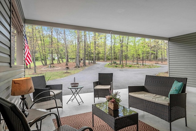 5409 Smith Creek Rd, New Market, VA 22844 - view of patio / terrace featuring outdoor lounge area and view of scattered trees