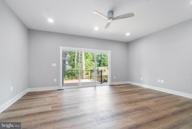 3200 Lakeview Pkwy, Locust Grove, VA 22508 - empty room featuring ceiling fan, wood finished floors, baseboards, and recessed lighting