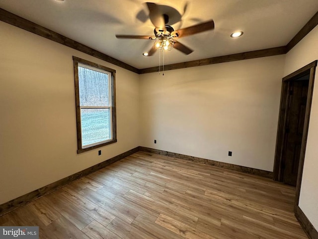152 Susan Ln, Stanley, VA 22851 - spare room with a ceiling fan, wood finished floors, recessed lighting, and baseboards