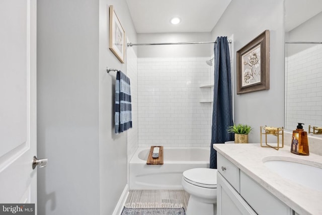 10605 Springvale Ln, Spotsylvania, VA 22551 - full bath featuring toilet, shower / bath combination with curtain, and vanity
