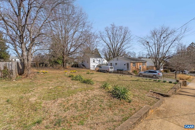 view of yard featuring fence