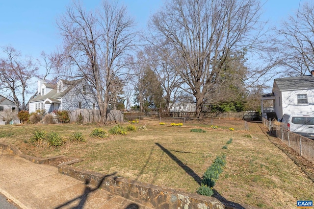 view of yard with fence