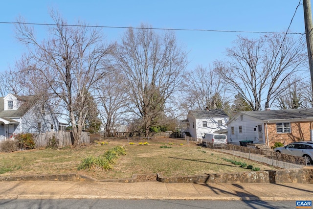 view of yard with fence
