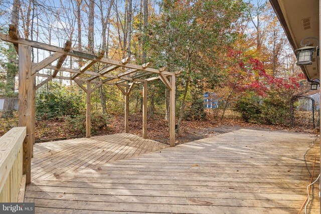 deck with a pergola