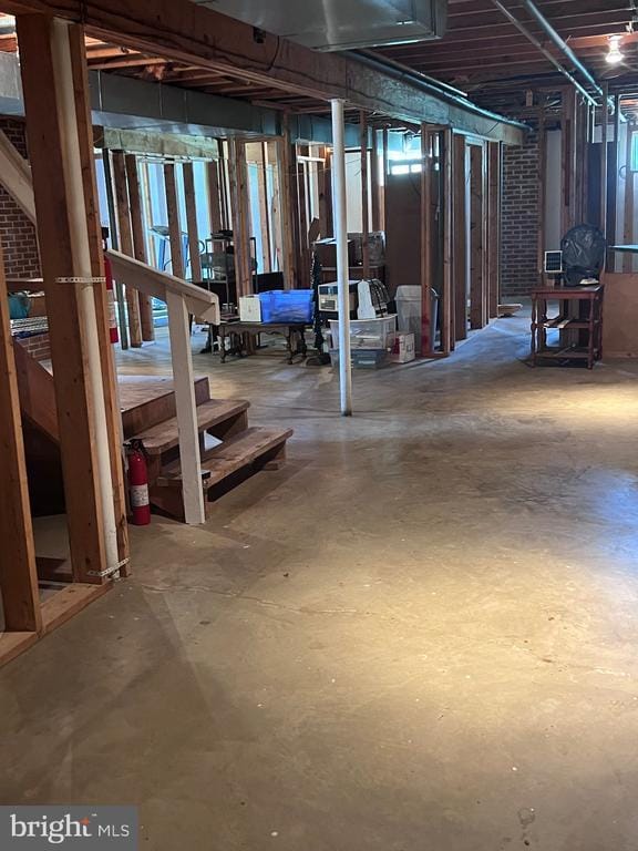  - below grade area featuring stairway