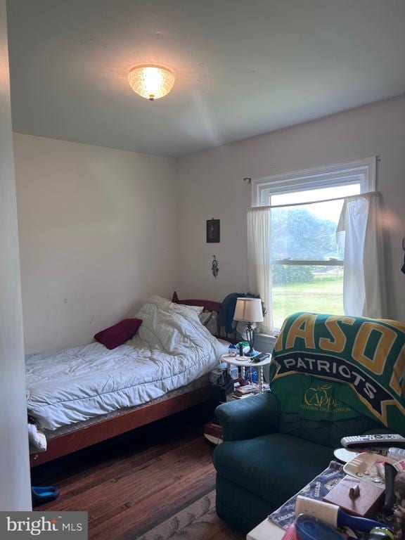  - bedroom featuring wood finished floors