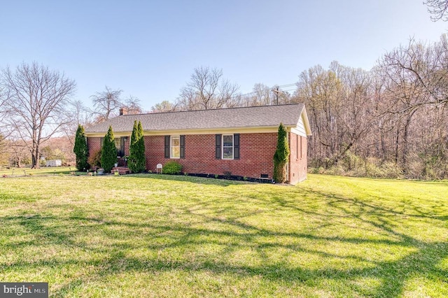 10119 Jameson Ln, Culpeper, VA 22701 - ranch-style home with crawl space, brick siding, and a front lawn