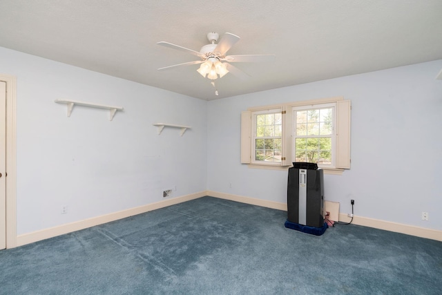 812 Meadowbrook Rd, Waynesboro, VA 22980 - empty room featuring ceiling fan, dark carpet, and baseboards