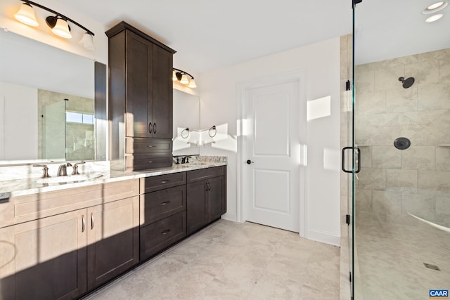 121 Yates Cir, Stanardsville, VA 22973 - full bathroom featuring double vanity, a shower stall, and a sink