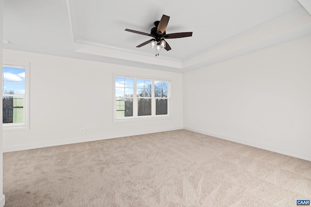 121 Yates Cir, Stanardsville, VA 22973 - empty room featuring a raised ceiling, a wealth of natural light, a ceiling fan, and carpet flooring