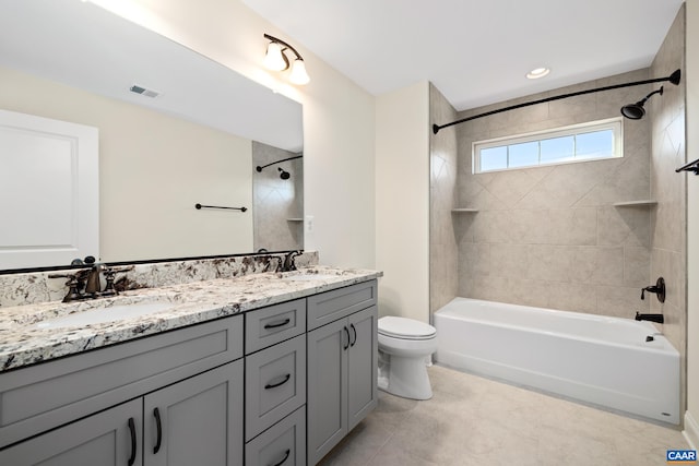 121 Yates Cir, Stanardsville, VA 22973 - bathroom with bathing tub / shower combination, visible vents, a sink, and double vanity