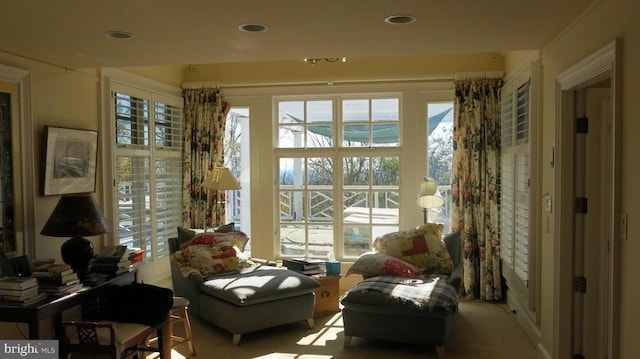  - living area featuring recessed lighting