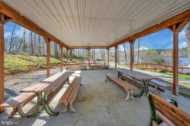 view of patio featuring outdoor dining area