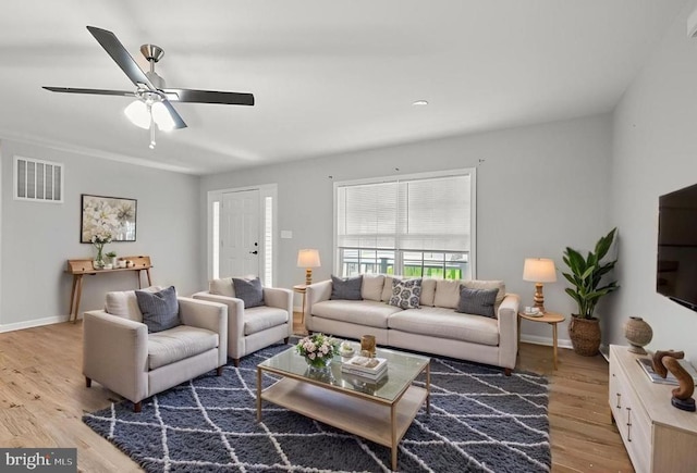 1003 Confederate Dr, Locust Grove, VA 22508 - living room with wood finished floors and a ceiling fan
