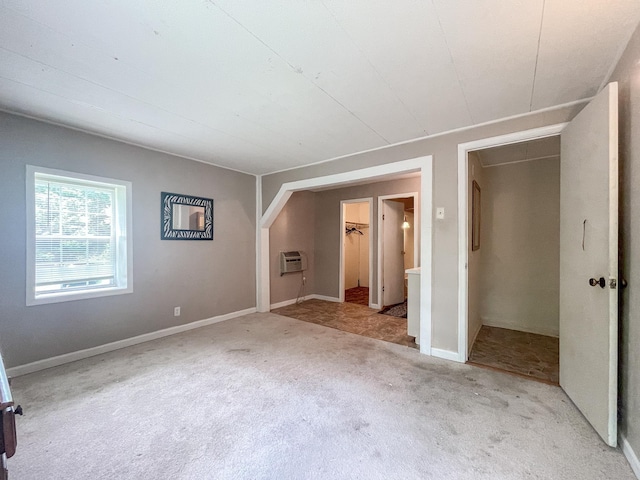 291 Wild Rose Ln, New Market, VA 22844 - unfurnished bedroom featuring carpet, an AC wall unit, a spacious closet, attic access, and a closet