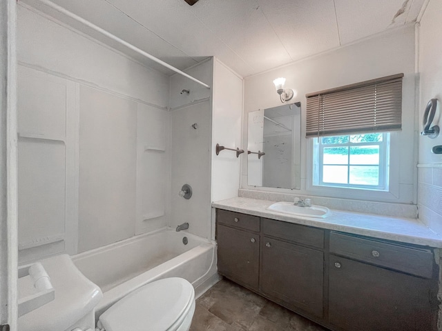 291 Wild Rose Ln, New Market, VA 22844 - bathroom featuring toilet, washtub / shower combination, and vanity