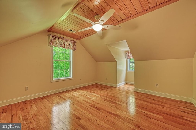 188 Byrd Point Ln, Louisa, VA 23093 - additional living space featuring light wood finished floors, ceiling fan, and lofted ceiling