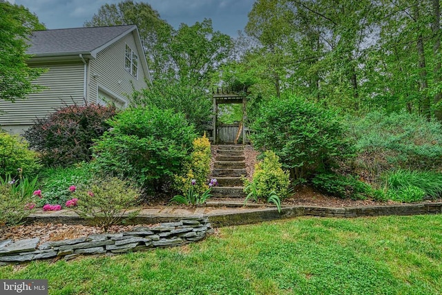 188 Byrd Point Ln, Louisa, VA 23093 - view of green lawn with stairs