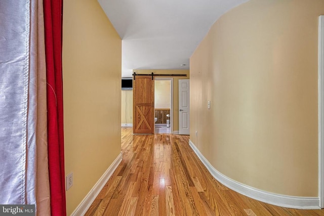 188 Byrd Point Ln, Louisa, VA 23093 - hall with light wood-style flooring and a barn door