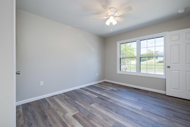 16854 E Summit Ave E, Elkton, VA 22827 - empty room featuring wood finished floors, a ceiling fan, baseboards, and a smoke detector